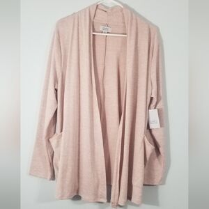 Croft & Barrow NWT Open Front Cardigan. Dual Front Pockets. Size Petite Large.